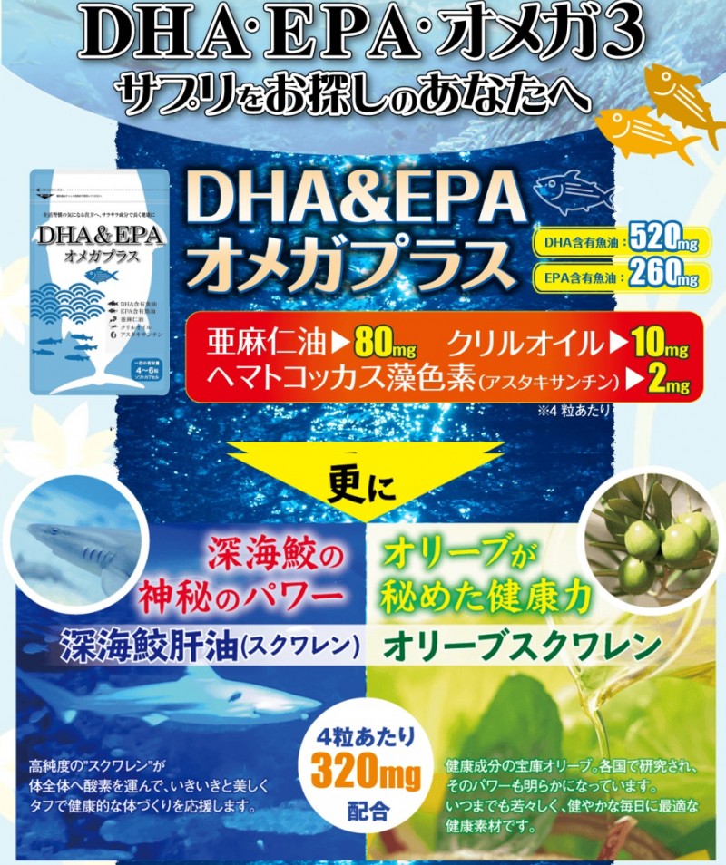 亜麻仁油を配合したＤＨＡ＆ＥＰＡサプリ、ＤＨＡ＆ＥＰＡオメガプラス｜みやび